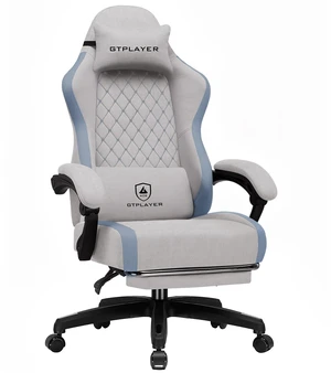 Gaming Chair, Ergonomic Computer Chair with Footrest and Lumbar Support, High Back Recliner Chair 350lbs, Height Adjustable for Home Office Grey Gaming Chair, Ergonomic Computer Chair with Footrest and Lumbar Support, High Back Recliner Chair 350lbs, Height Adjustable for Home Office Grey