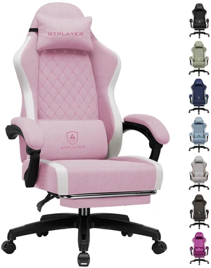 Gaming Chair, Ergonomic Computer Chair with Footrest and Lumbar Support, High Back Recliner Chair 350lbs, Height Adjustable for Home Office Pink Gaming Chair, Ergonomic Computer Chair with Footrest and Lumbar Support, High Back Recliner Chair 350lbs, Height Adjustable for Home Office Pink