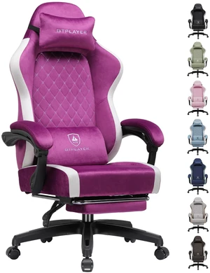 Gaming Chair, Ergonomic Computer Chair with Footrest and Lumbar Support, High Back Recliner Chair 350lbs, Height Adjustable for Home Office Purple Gaming Chair, Ergonomic Computer Chair with Footrest and Lumbar Support, High Back Recliner Chair 350lbs, Height Adjustable for Home Office Purple