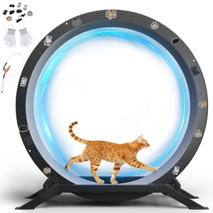 GTPLAYER Cat Wheels, 40" Diameter, Large Cat Exercise Wheel for Indoor Cats cat Treadmill Metal with Detachable Carpet & Teaser/Stickers, Ultra-Quiet Scroll Wheel with Latch, Safe and Stable GTPLAYER Cat Wheels, 40" Diameter, Large Cat Exercise Wheel for Indoor Cats cat Treadmill Metal with Detachable Carpet & Teaser/Stickers, Ultra-Quiet Scroll Wheel with Latch, Safe and Stable