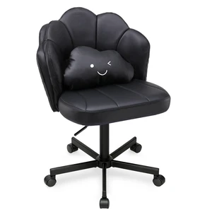 GTPLAYER Petal Vanity Chair with Wheels, Cute Desk Chair
Upholstered Home Office Chair with Backrest, Height Adjustable Armless Swivel Chair, for Bedroom, Girls & Women Black PU Leather GTPLAYER Petal Vanity Chair with Wheels, Cute Desk Chair
Upholstered Home Office Chair with Backrest, Height Adjustable Armless Swivel Chair, for Bedroom, Girls & Women Black PU Leather