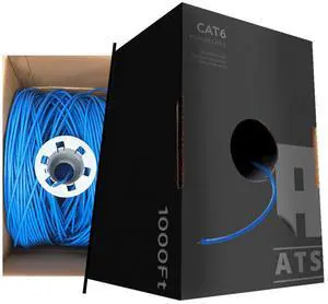 ATS Cables Bulk Cat6 Plenum 1000ft 550 Mhz 23 AWG Ethernet Cable Red Blue