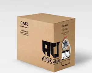 CAT6 Plenum Ethernet Cable 1000FT, 23AWG Solid 550MHz UTP Blue White