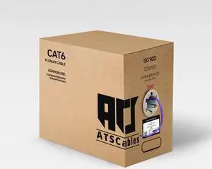 CAT6 Plenum Ethernet Cable 1000FT, 23AWG Solid 550MHz UTP Blue Purple