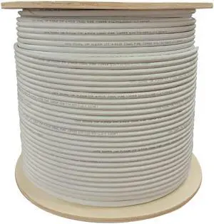 Cat6 Plenum Shielded F/UTP, 1000ft, 23AWG | 100% Solid Bare Copper | 550MHz | Bulk Ethernet Cable, Available in Blue, White & Black Color