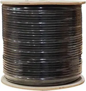 Cat7 Plenum Pure Copper 850Mhz 1000ft SFTP Shielded Bulk Ethernet Cable Black