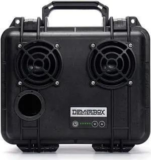 DemerBox: Waterproof, Portable, and Rugged Outdoor Bluetooth Speakers. Loud Sound+Deep Bass, 40+ hr Battery Life, Dry Box + USB Charging, Built to Last + Fully Serviceable  (Black)