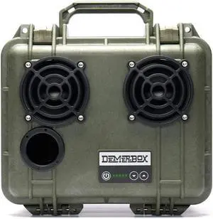 DemerBox: Waterproof, Portable, and Rugged Outdoor Bluetooth Speakers. Loud Sound + Deep Bass, 40+ hr Battery Life, Dry Box + USB Charging. Built to Last + Fully Serviceable  (Pesaro Green)