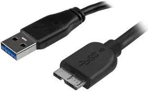 Slim Micro USB 3.0 Cable - M/M - 15cm 6inch Cord Lead