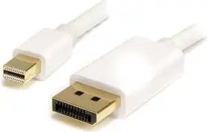 1m (3 ft) White Mini DisplayPort to DisplayPort 1.2 Adapter Cable M/M - DisplayPort 4k
