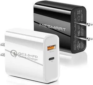 35W USB C Wall Charger Block, 2-Pack 2Port PD+QC Fast Power Adapter, Type C Charging Brick Cube Plug for iPhone 11/12/13/14/Pro Max, SE/XS/XR/X, iPad/AirPods Pro, Samsung, Google, Tablet, Android