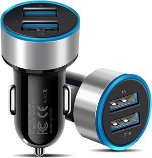 USB Car Charger Power Adapter 2 Ports Charging Plug For Samsung Galaxy S23 S22 S21 Ultra 5G S23+ A54 A23 A14 A03s /Moto G7 G6 / LG Stylo 6/5/4 /Google Pixel 8 7 6 Pro 7a 6a/Nokia/OnePlus