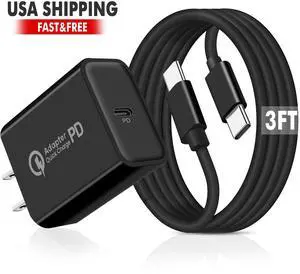 Mesmart Fast Wall Charger with Type C Cable 3ft, Type C Wall Charging Block Adapter and Android Phone Charger Cord Cable for Samsung Galaxy S24 Ultra/S24+/S24 Plus/S25/S24/S23/S22/S21/Note 20/Note10+