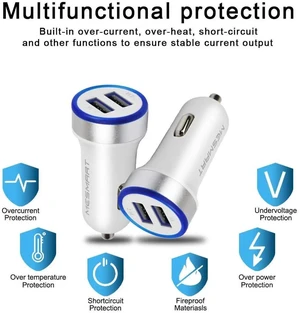 Mesmart 20 Pieces 2026 Upgrade US USB Car Charger 18 Watt Dual USB-C Car Charger Adapter Fast Charge Cigarette Lighter Adapter USB Charger Plug LED for iPhone /1716/15/14/13/12/Pro Max iPad Samsung Mesmart 20 Pieces 2026 Upgrade US USB Car Charger 18 Watt Dual USB-C Car Charger Adapter Fast Charge Cigarette Lighter Adapter USB Charger Plug LED for iPhone /1716/15/14/13/12/Pro Max iPad Samsung