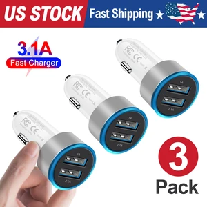 Mesmart 3 Pieces 2026 Upgrade US USB Car Charger 18 Watt Dual USB-C Car Charger Adapter Fast Charge Cigarette Lighter Adapter USB Charger Plug LED for iPhone /1716/15/14/13/12/Pro Max iPad Samsung Mesmart 3 Pieces 2026 Upgrade US USB Car Charger 18 Watt Dual USB-C Car Charger Adapter Fast Charge Cigarette Lighter Adapter USB Charger Plug LED for iPhone /1716/15/14/13/12/Pro Max iPad Samsung