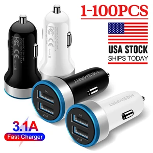 MESMART 10 Pack 18W Dual Port USB C Car Charger, PD QC3.0 Fast Charging Cigarette Lighter Adapter with LED Light for iPhone iPad Samsung MESMART 10 Pack 18W Dual Port USB C Car Charger, PD QC3.0 Fast Charging Cigarette Lighter Adapter with LED Light for iPhone iPad Samsung