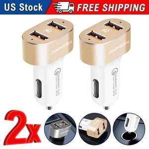 MESMART 2Pack Limited Stock!Dual USB C Car Charger Gold Fast Charging Phone Charger 2 Port Charger QC3.0 Fast Charging Cigarette Lighter Adapter for Cell Phones MESMART 2Pack Limited Stock!Dual USB C Car Charger Gold Fast Charging Phone Charger 2 Port Charger QC3.0 Fast Charging Cigarette Lighter Adapter for Cell Phones
