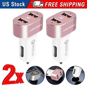 MESMART 2Pack Limited Inventory! Dual USB C car charger pink fast charger 2-port charger QC3.0 fast charging lighter phone adapter MESMART 2Pack Limited Inventory! Dual USB C car charger pink fast charger 2-port charger QC3.0 fast charging lighter phone adapter