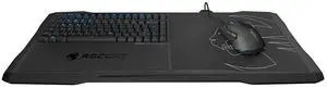 ROCCAT Sova Mechanical Gaming Lapboard for Gaming on the Couch with Cushion, Illuminated Backlit, Hotkeys, Programmable Keys, Quiet & Ergonomic, Brown Switch, for MMO & MOBA Games for PC, WOW ? BLACK