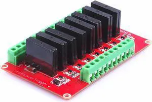 KNACRO 8 Channel High-Level Solid State Relay modules Red Board DC 12V Solid State relays 240V AC / 2A Output with resis KNACRO 8 Channel High-Level Solid State Relay modules Red Board DC 12V Solid State relays 240V AC / 2A Output with resis
