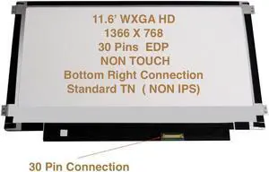 Fullcom's Boehydis Nt116whm-n21 NT116WHM-N42 NT116WHM-N12 FRU 5D10N87520 Compatible Replacement LAPTOP LCD Screen 11.6" WXGA HD LED DIODE (30 PIN)