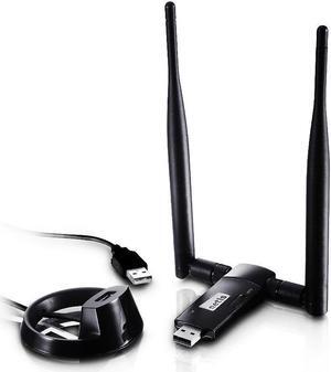 Netis WF2151 Wireless N600 Dual Band USB Adapter, Supports Windows, Mac OS, Linux, 5dBi High Gain Antennas, Free USB Cradle