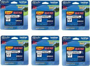 Brother 6-Pack Laminated Tape, Black on White (TZe231 - 2 tapes per pack) (12 total TZE231 Tapes)