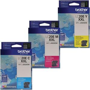 Brother LC20E Super High Yield Ink Cartridge Set Colors Only (CMY)
