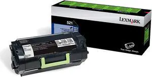Lexmark 52D1000 (521) Return Program Black Toner Cartridge (6,000 Yield)-2 pack