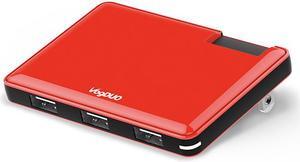VogDUO Charger Pro, Ultra-Thin, 3 Port USB Travel Wall Charger, 30W 5V/6A, Foldable Plug, Portable Charger, Compatible with iPhone, Webcam, Samsung, Google Pixels, Kindle, Fitbit, Red