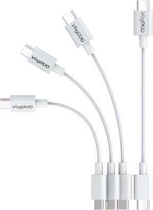 VOGDUO USB-C to USB-C short cable- 4 inches, travel friendly and pocket friendly, compatible with Samsung Galaxy, Google Pixel, and laptops with USB-C port.