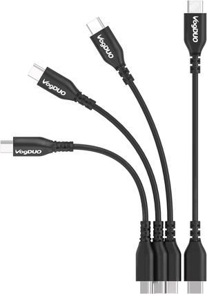 VOGDUO USB-C to USB-C short cable- 4 inches, 4 packs, travel friendly and pocket friendly, compatible with Samsung Galaxy, Google Pixel, and laptops with USB-C port.