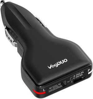 VogDUO 27W Type-C & Type-A Car Charger, ultra-slim, travel-friendly, compatible with iPhone 12/ 12 Pro/ 12 Pro Max, iPad, Apple Watch, and more- Black