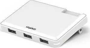 VogDUO Charger Pro, Ultra-Thin, 3 Port USB Travel Wall Charger, 30W 5V/6A, Foldable Plug, Portable Charger, Compatible with iPhone, Webcam, Samsung, Google Pixels, Kindle, Fitbit, White