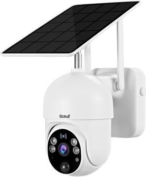 Surveillance Cameras Outdoor Wireless WiFi Solar Battery Powered, JideTech Pan/Tilt Video Security Camera for Home Security