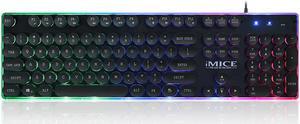 Wired USB Keyboard Desktop Gaming Keyboard 104Keys Classical Backlit Mechanical Felling Retro Punk Laptop Gamer Keyboard for Desktop windows/Linux/Apple system
