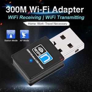 300Mbps Wireless USB Adapter 802.11b/g/n Mini USB Wifi Network Card 2.4Ghz Wifi Receiver Dongle for Desktop/Laptop Wifi Transmitter Support Windows XP/Vista/7/8/10 Mac os X