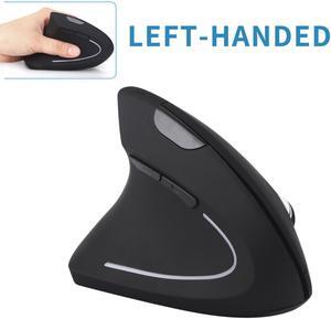 Left Handed Ergonomic Mice 2.4G Wireless Vertical Mouse 800/1200/1600DPI 5 Buttons Optical Mouse for Laptop/Desktop/PC/Macbook