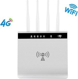 Unlocked 300Mbps Wifi Router 4G LTE CPE SIM Card WIFI Hotspot Wireless Router Modem Dual Power Supply with LAN Port Support up to 32 Devices(AT&T,T-Mobile)