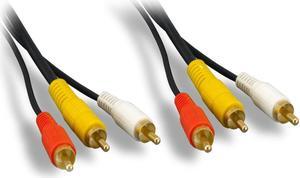 RCA Audio / Video Cable, 3 RCA Male, gold plated connectors, 12 foot