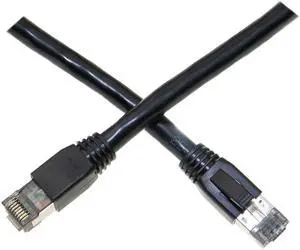 Cat8 Black S/FTP Ethernet Patch Cable, Molded Boot, 40Gbps - 2000MHz, 4-Pair 24AWG Stranded Pure Copper, RJ45 Male, 10 foot