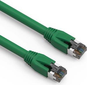 50ft (15.2M) Cat.8 S/FTP Ethernet Network Cable 24AWG 50 Feet (15.2 Meters) Gigabit LAN Network Cable RJ45 High Speed Patch Cable, Green