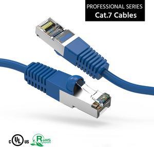 50ft (15.2M) Cat7 Shielded (SSTP) 600MHz Ethernet Network Booted Cable 50 Feet (15.2 Meters) Gigabit LAN Network Cable RJ45 High Speed Patch Cable, Blue