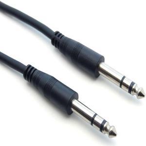 50 feet 1/4 Inch TRS Stereo Male to 1/4 Inch Stereo Male 28AWG Patch Cable for Electric Instruments (Guitar, Keyboard, Amplifier, Speakers, Synthesizers)