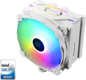 Enermax ETS-F40 Addressable RGB CPU Air Cooler 200W+ TDP for Intel/AMD Universal Socket 4 Direct Contact Heat Pipes 140mm Silent PWM Fan - White