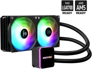 Enermax LIQMAX III ARGB 240, Addressable RGB All-in-one CPU Liquid Cooler for AM4 / LGA1200, 240mm Radiator, Dual-Chamber Water Block, ARGB Fan