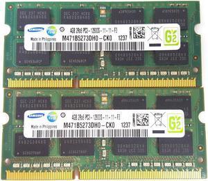 Samsung 8GB (2 X 4GB) PC3-12800S DDR3 1600MHz 204pin So-Dimm Laptop Memory M471B5273DH0-CK0