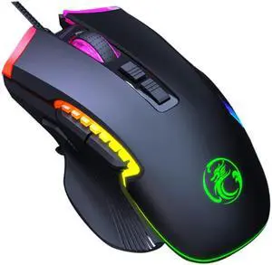 IMICE T70 8-Button 7200DPI RGB Lighting Programmable Wired Gaming Mouse, Cable Length: 1.8m (Black)