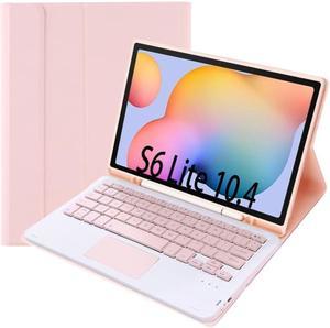 A610BA Candy Color Bluetooth Keyboard Leather Case with Pen Slot  Touchpad For Samsung Galaxy Tab S6 Lite 104 inch SMP610  SMP615Pink