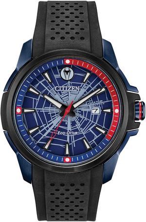 Citizen Eco-Drive Mens MARVEL Spiderman Blue ION Plated Watch AW1156-01W